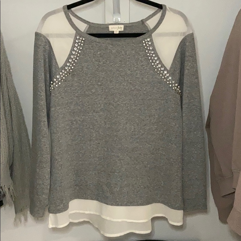 Maison Jules Embellished Blouse